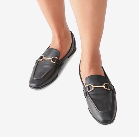 Steve Madden Carrine Black Leather Loafers size 6 - Picture 1 of 9